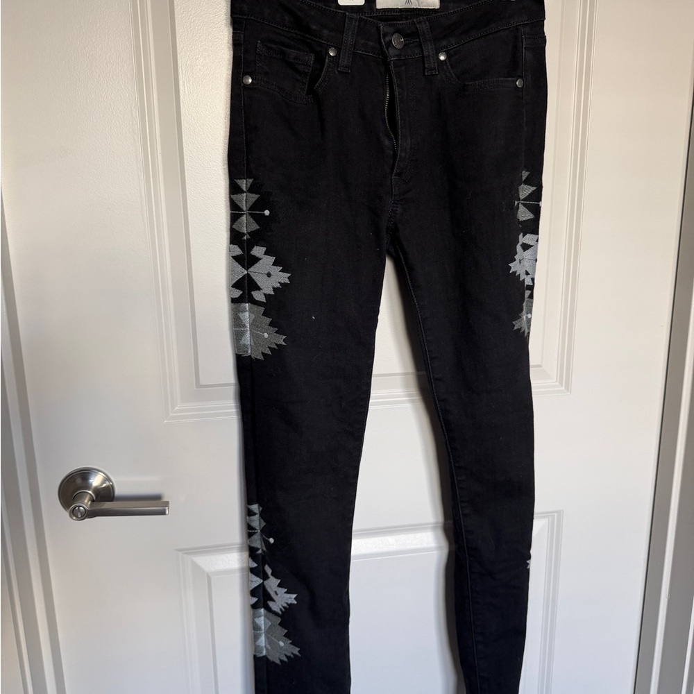 Miss Me Black Jeans with Silver Accents